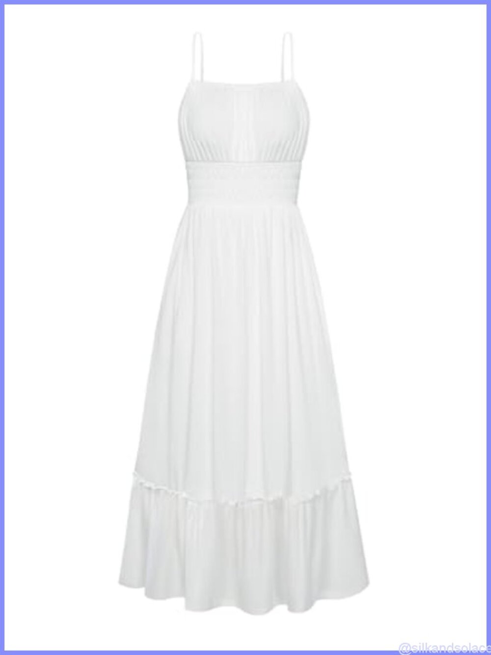 Women's Sleeveless Maxi Dress with Pockets Ruched Bust Smocked Waist